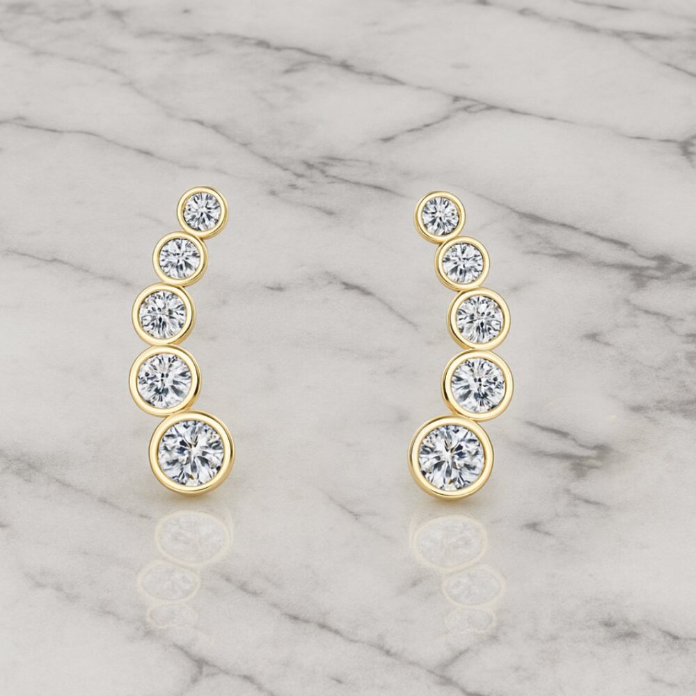 "Kallie" Lab Cascade Earrings - Picture 3 of 3